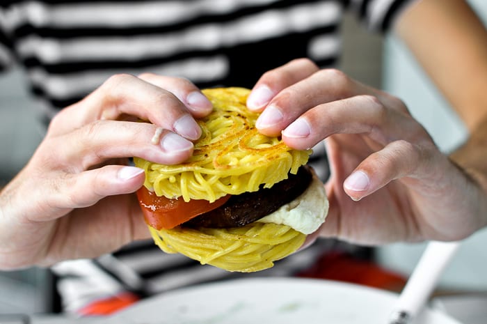 Spaghetti Burger, the Italian response to NYC's ramen burger